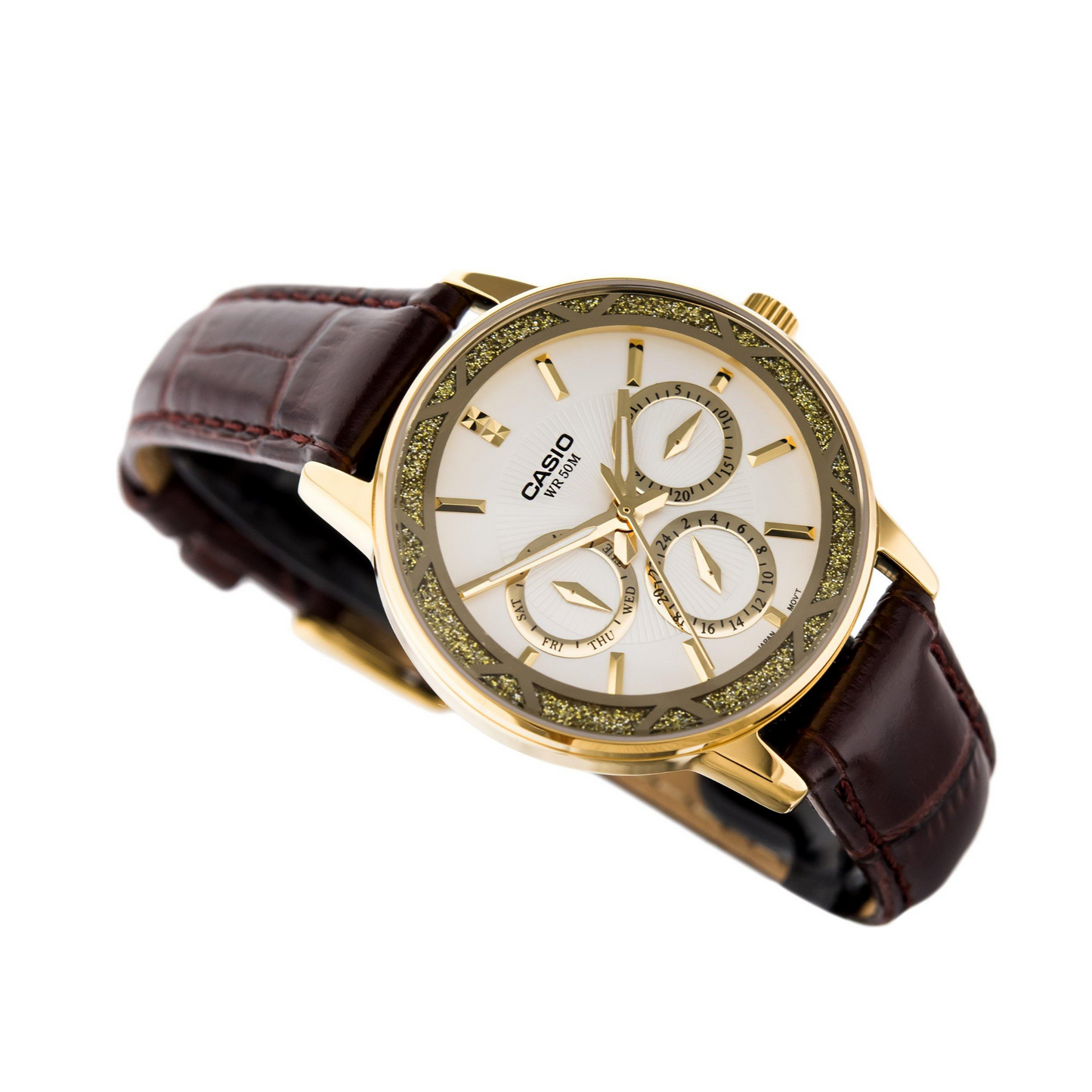 Casio Enticer Multifunction Ladies Leather Belt Watch LTP-2087GL-5AVDF