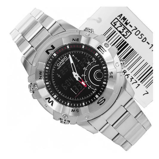 Casio Youth Hunting Timer Stainless Steel Chain Watch AMW-705D-1AVDF