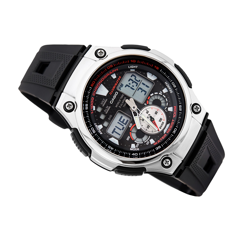 Casio Youth Dual Time Resin Belt Watch AQ-190W-1AVDF