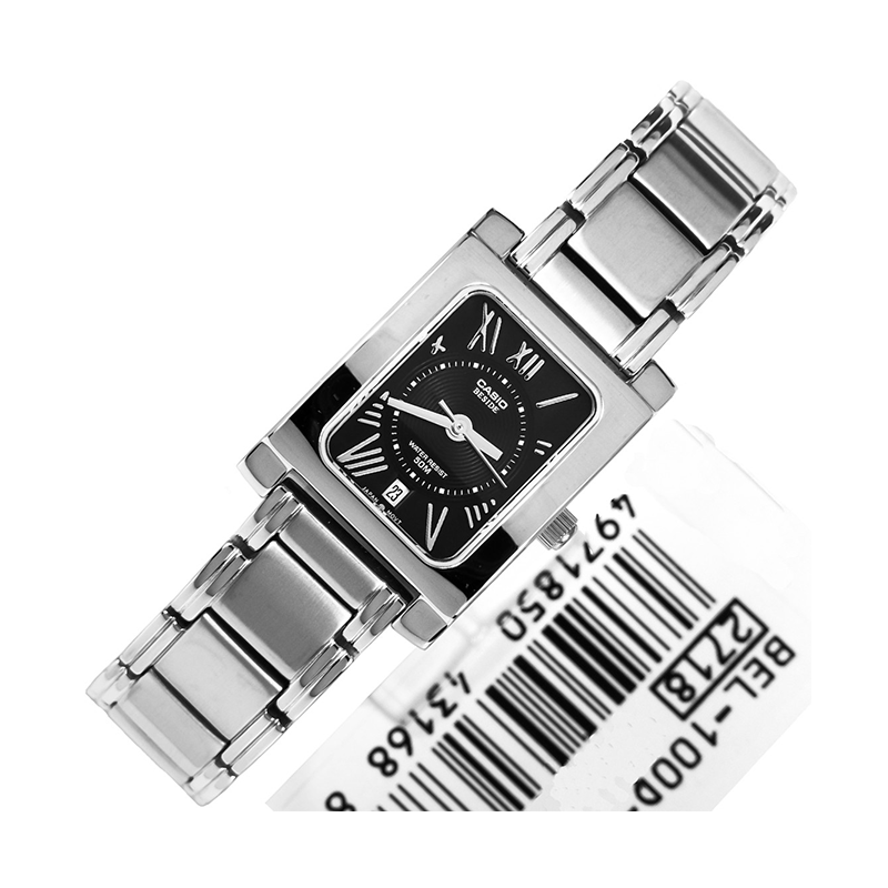 Casio Beside Date Stainless Steel Ladies Chain Watch BEL-100D-1A2VDF