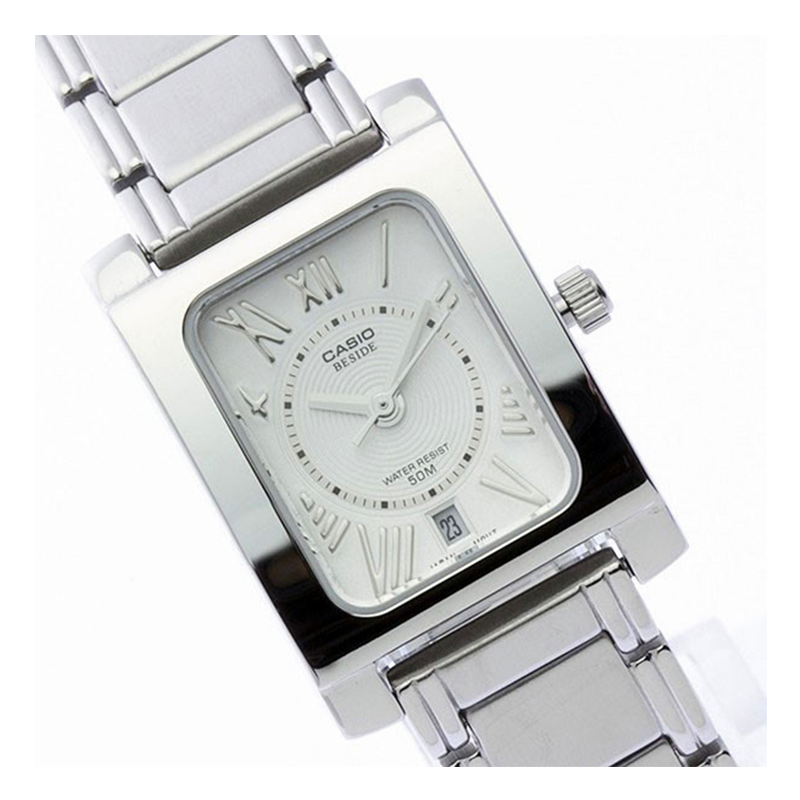 Casio Beside Date Stainless Steel Ladies Chain Watch BEL-100D-7A2VDF