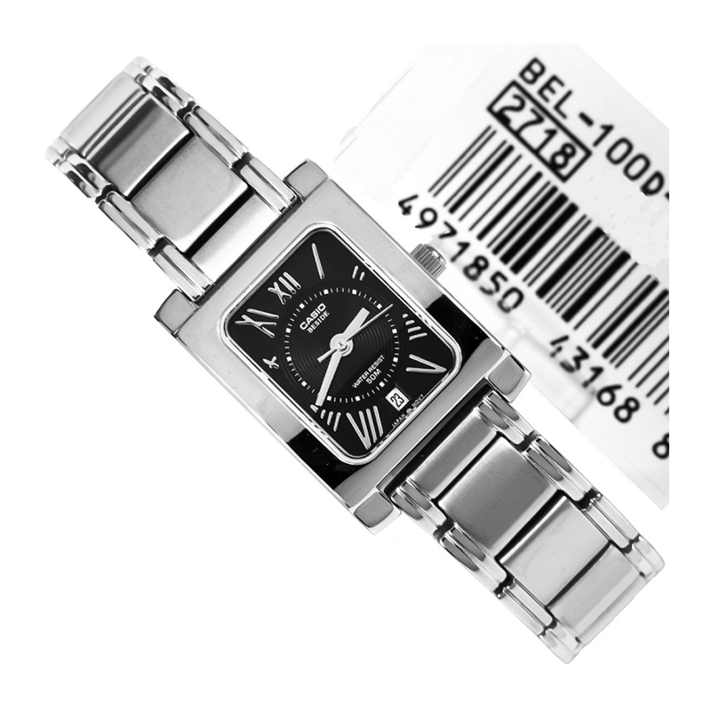 Casio Beside Date Stainless Steel Ladies Chain Watch BEL-100D-1A2VDF