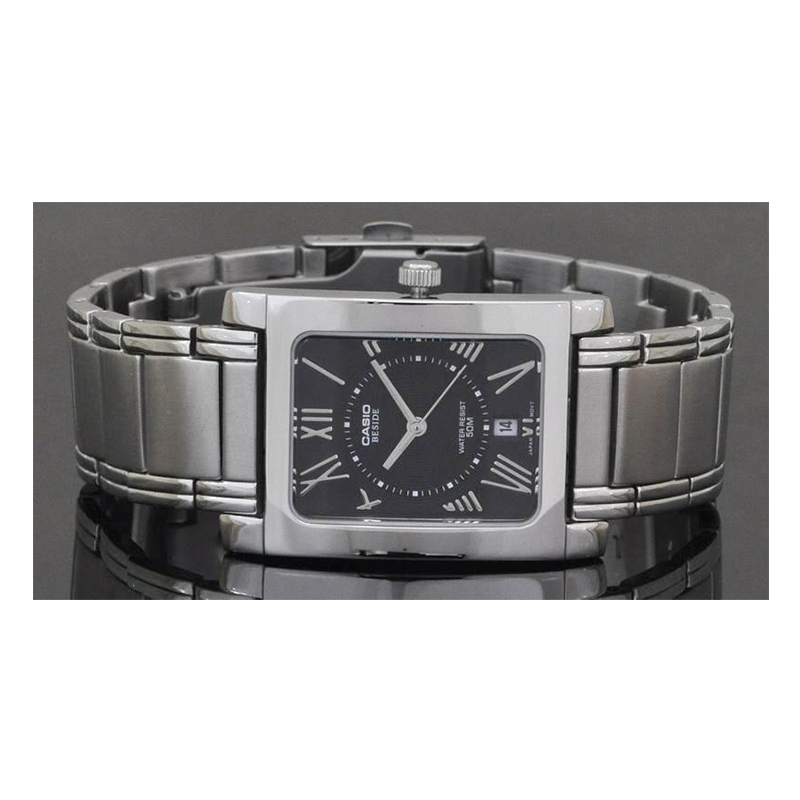 Casio Beside Date Stainless Steel Chain Watch BEM-100D-1A2VDF