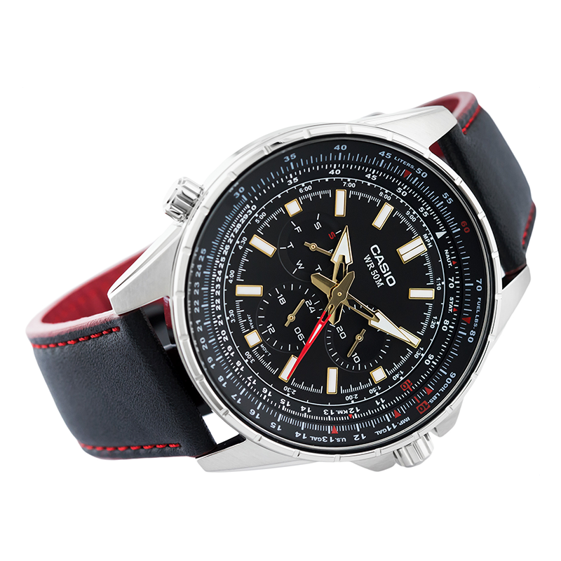 Casio Enticer Sweep Second Leather Belt Watch MTP-SW320L-1AVDF