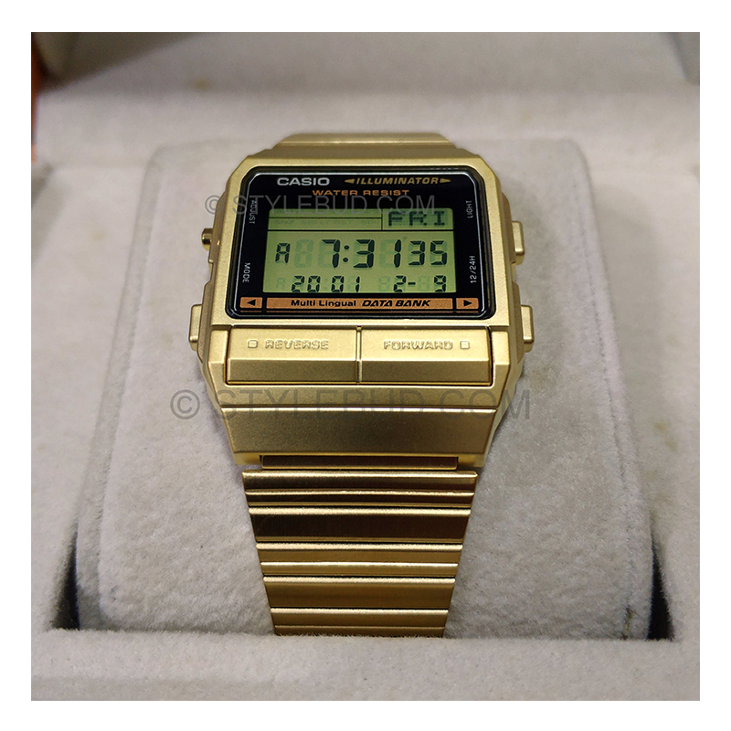 Casio Vintage Data Bank Golden Chain Watch DB-380G-1DF