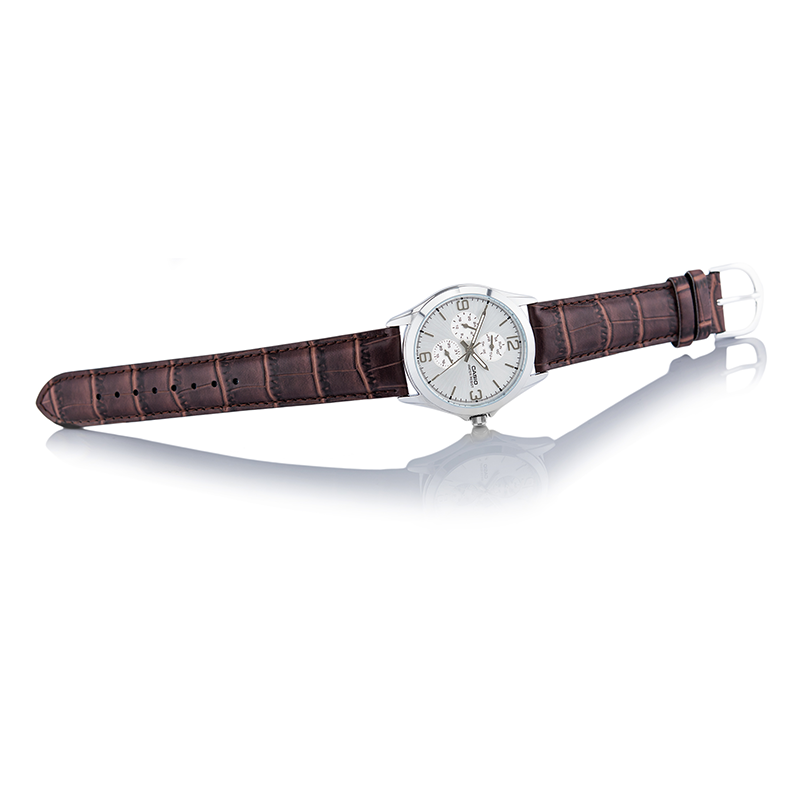 Casio Enticer Multifunction Silver Belt Watch MTP-V301L-7AUDF