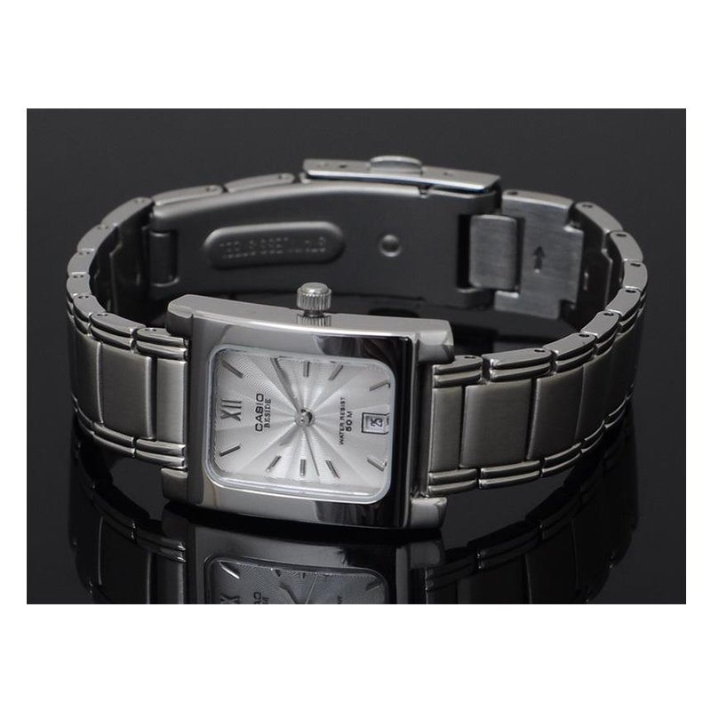 Casio Beside Date Stainless Steel Ladies Chain Watch BEL-100D-7AVDF