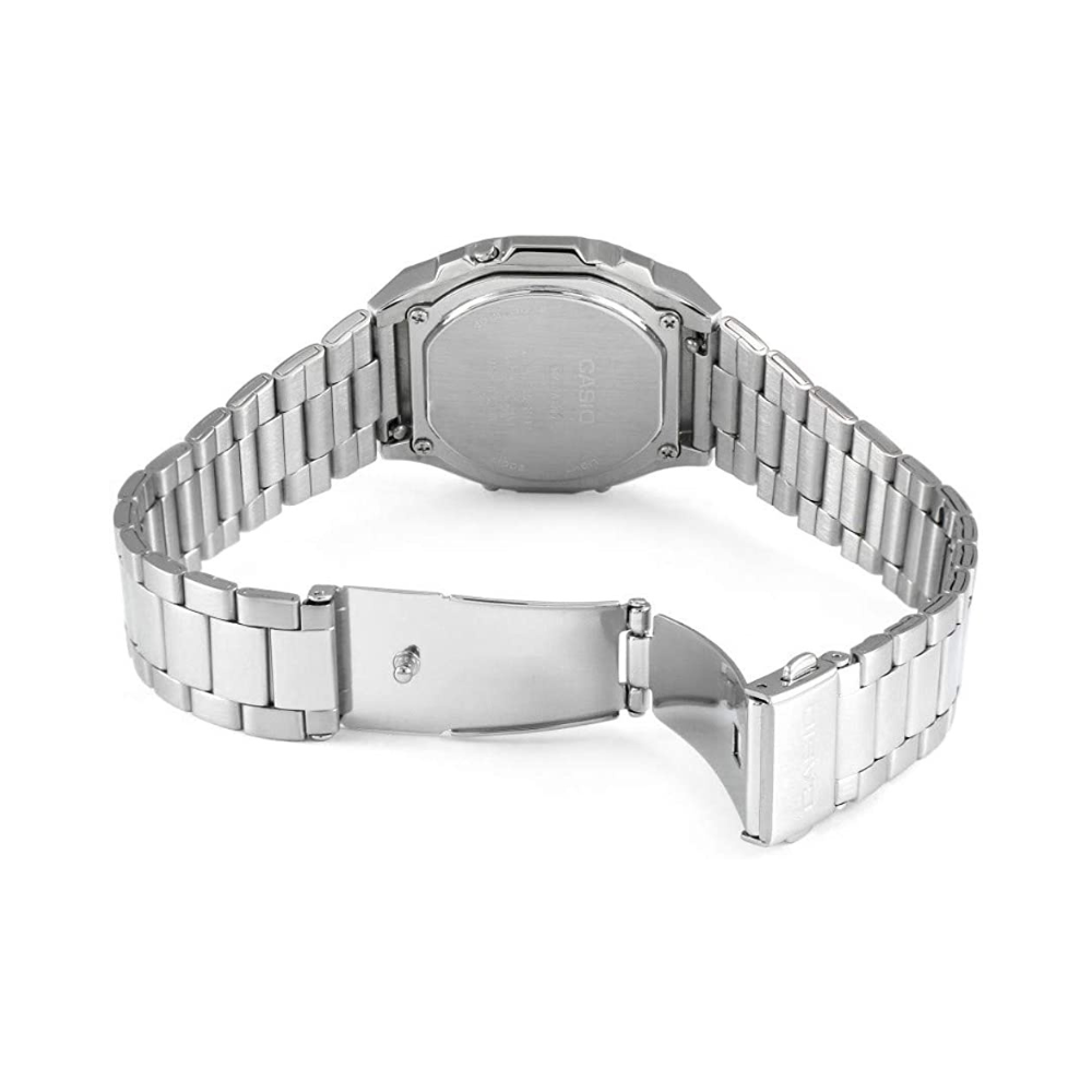 Casio Vintage Illuminator Stainless Steel Silver Chain Watch A1000D-7EF
