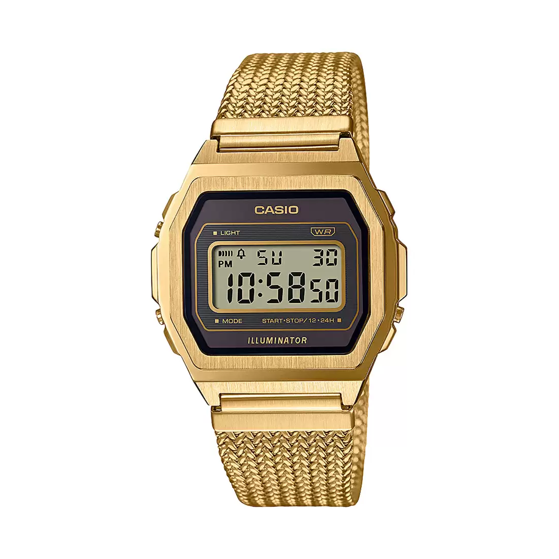 Casio Vintage Illuminator Mesh Chain Watch A1000MGA-5DF