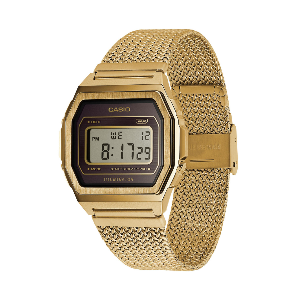 Casio Vintage Illuminator Mesh Chain Watch A1000MGA-5DF