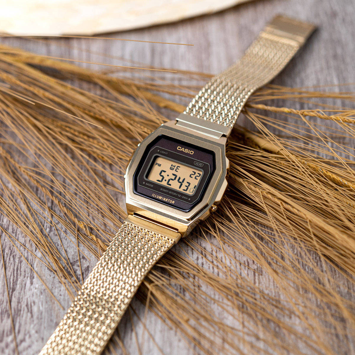 Casio Vintage Illuminator Mesh Chain Watch A1000MGA-5DF