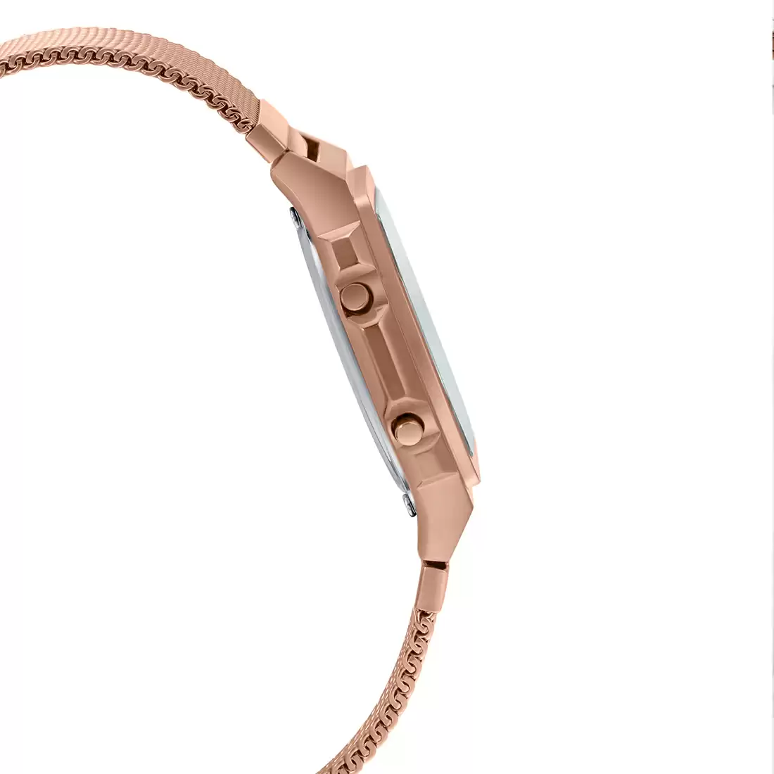 Casio Vintage Illuminator Stainless Steel Rose Gold Mesh Chain Watch A1000MPG-9EF