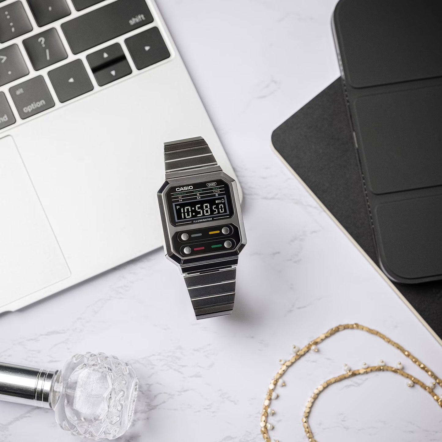 Casio Vintage Digital Black Chain Watch A100WEGG-1ADF