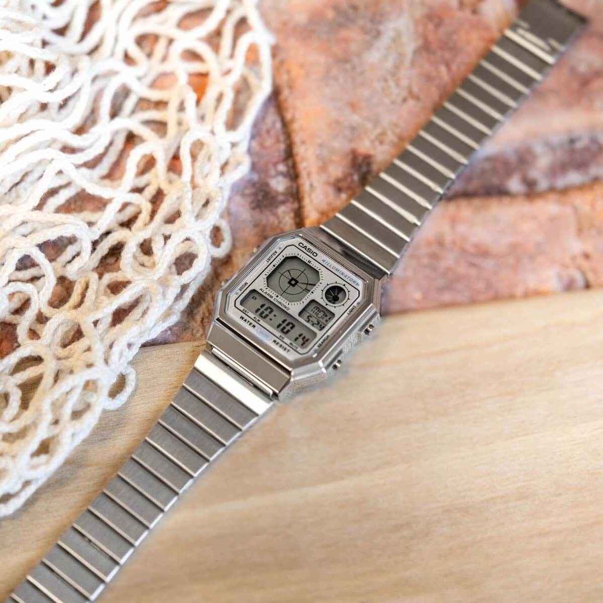 Casio Vintage World Time Digital Chain Watch A130WE-7ADF