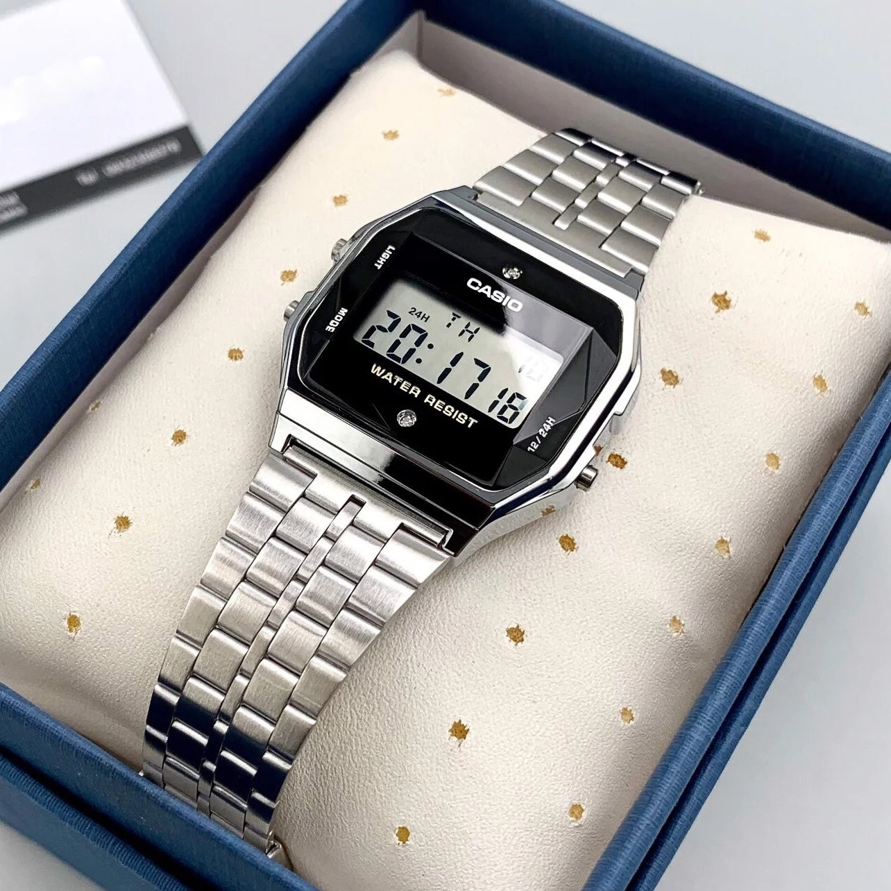 Casio Vintage Diamond Digital Chain Watch A159WAD-1DF