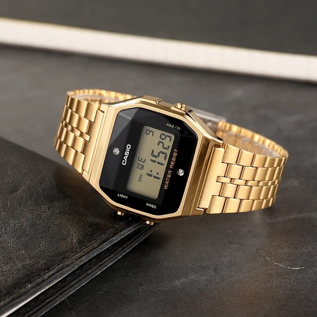 Casio A159WGED-1DF Vintage Diamond Digital Chain Watch