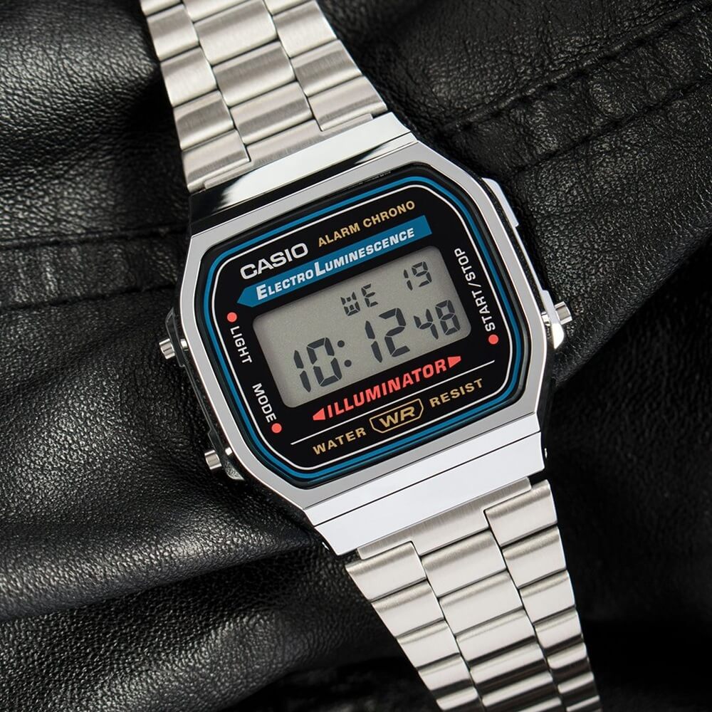 Casio Vintage Illuminator Digital Chain Watch A168WA-1WDF