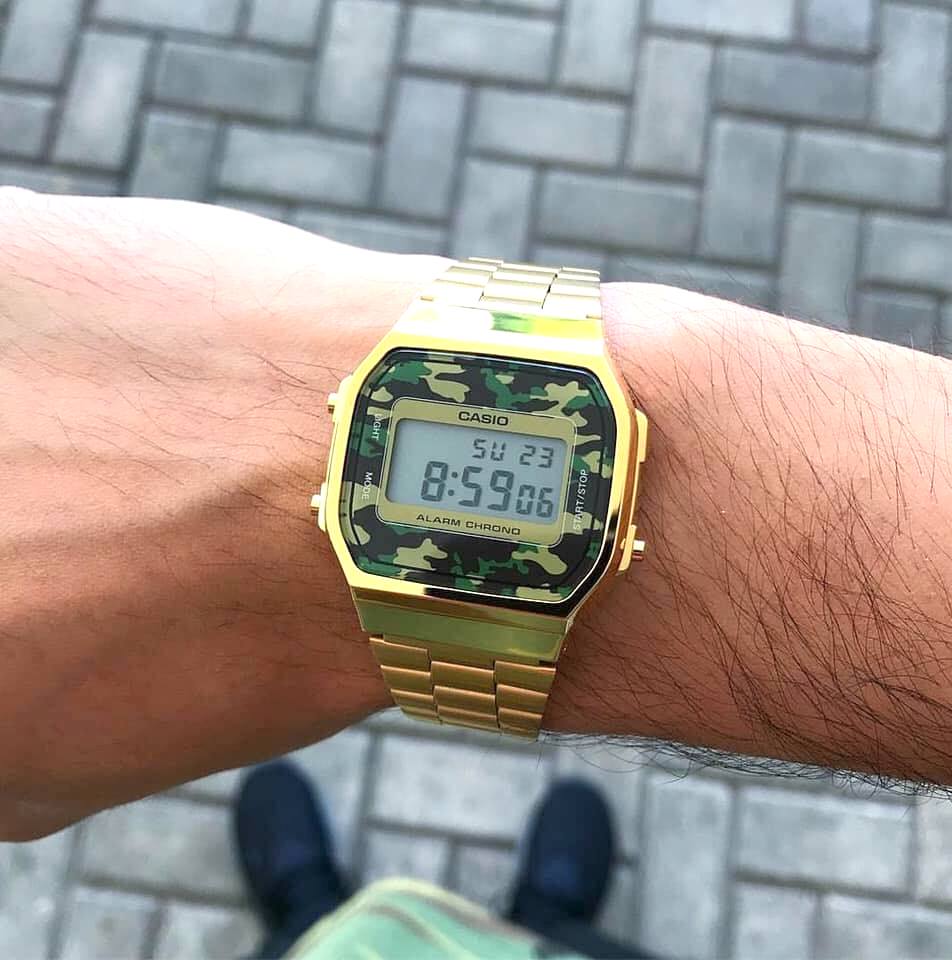 Casio Vintage Illuminator Digital Chain Watch A168WEGC-3DF