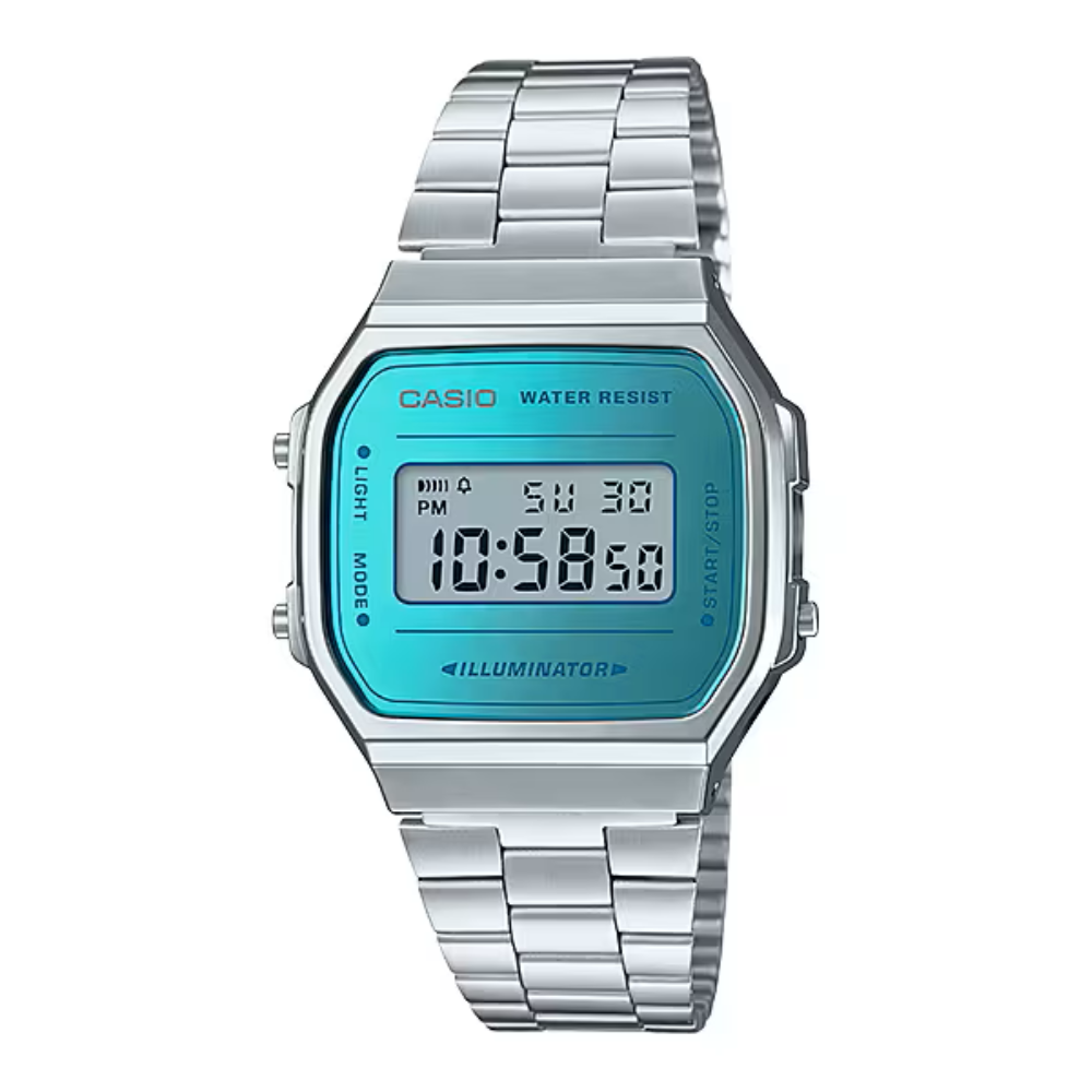 Casio Vintage Illuminator Digital Chain Watch A168WEM-2DF