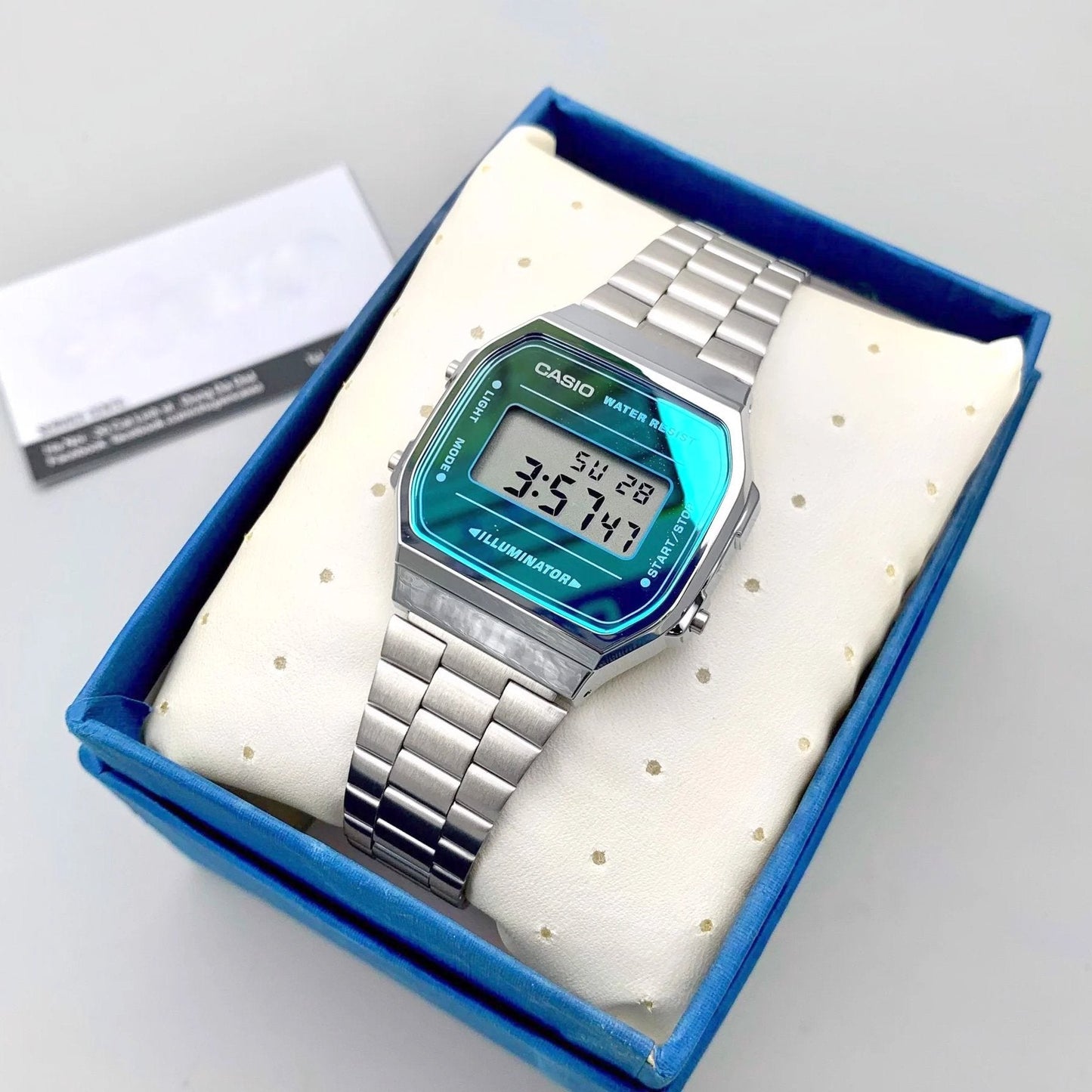 Casio Vintage Illuminator Digital Chain Watch A168WEM-2DF