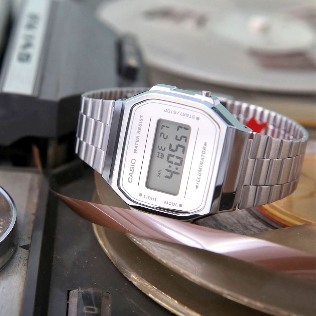 Casio Vintage Illuminator Digital Chain Watch A168WEM-7DF