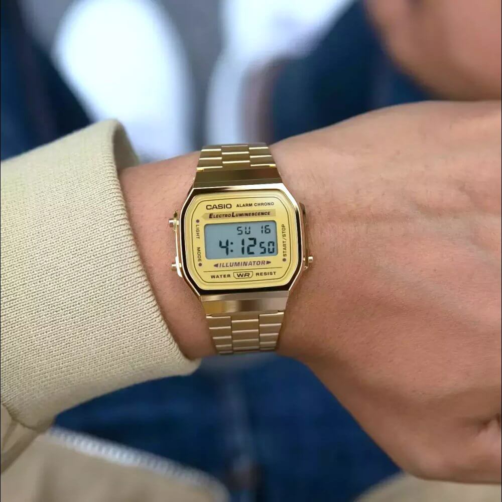 Casio Vintage Illuminator Digital Chain Watch A168WG-9WDF