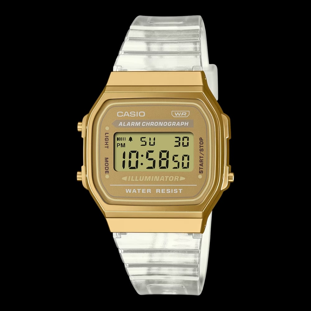 Casio Vintage Illuminator Digital Resin Belt Watch A168XESG-9ADF