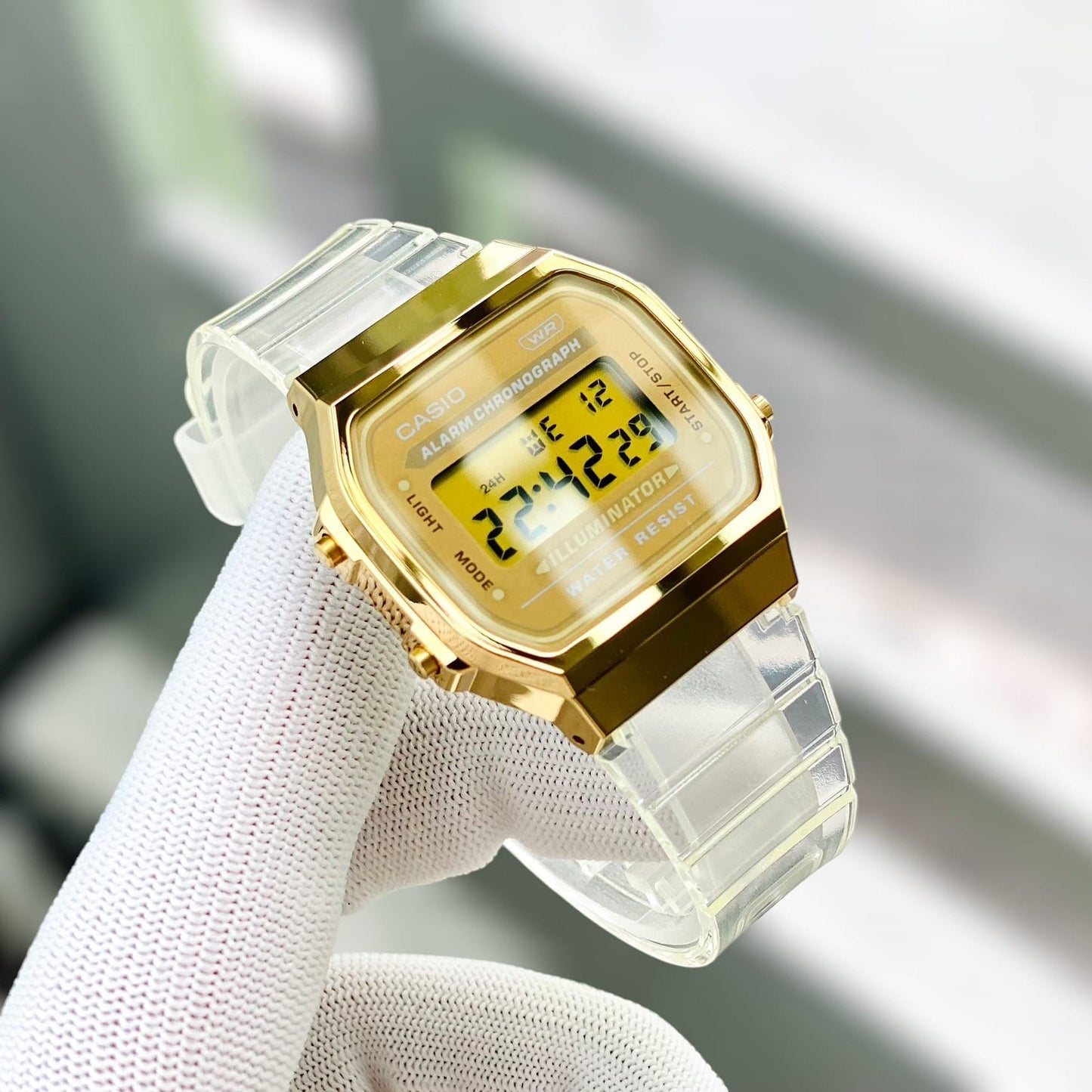 Casio Vintage Illuminator Digital Resin Belt Watch A168XESG-9ADF