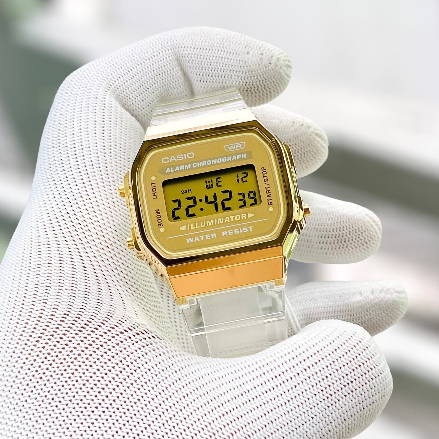 Casio Vintage Illuminator Digital Resin Belt Watch A168XESG-9ADF