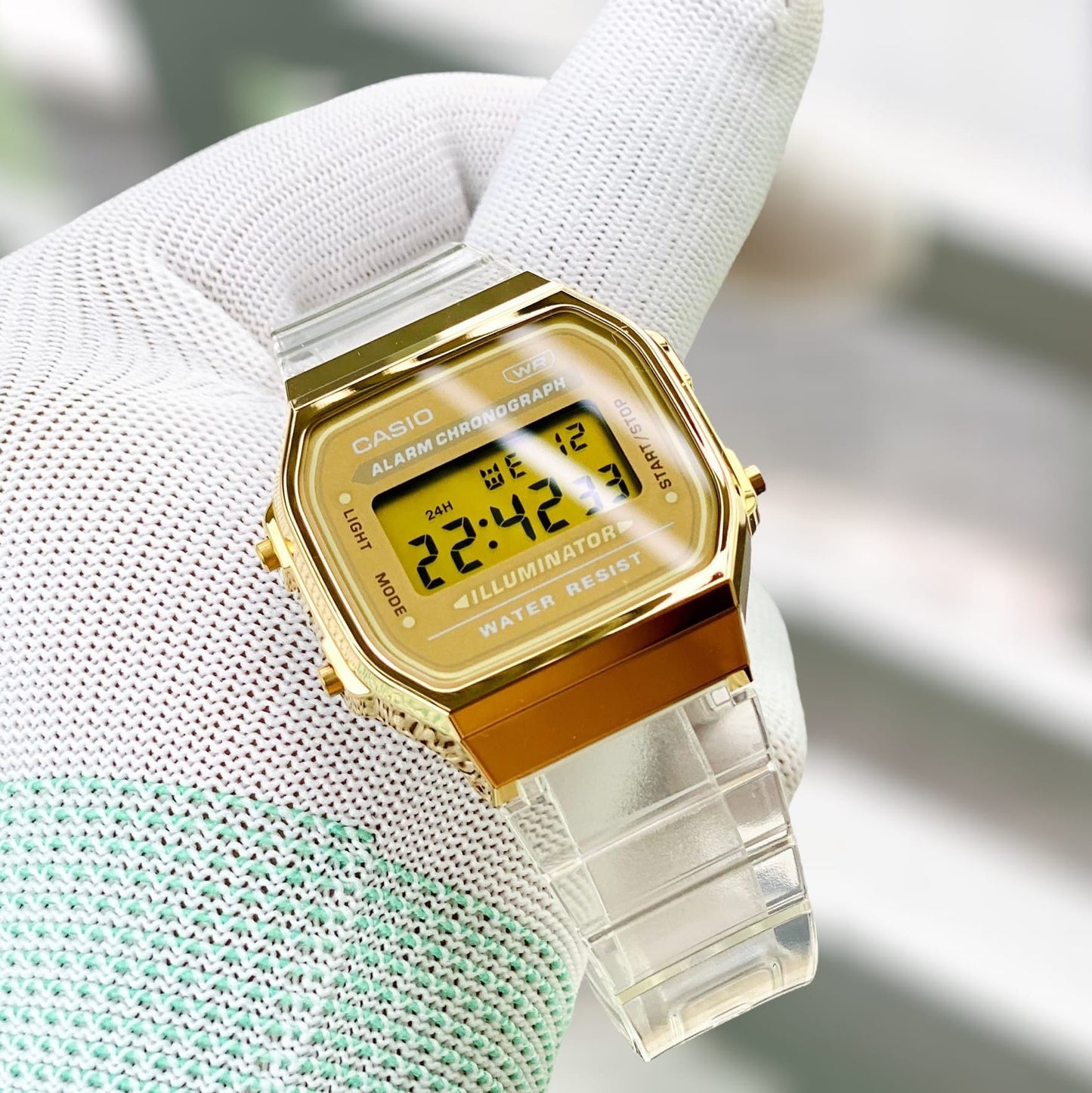 Casio Vintage Illuminator Digital Resin Belt Watch A168XESG-9ADF