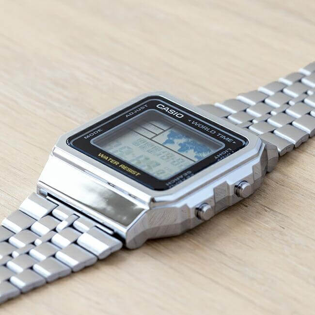 Casio Vintage World Time Digital Chain Watch A500WA-1DF