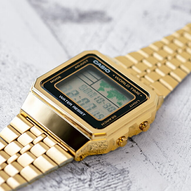 Casio Vintage World Time Digital Chain Watch A500WGA-1DF