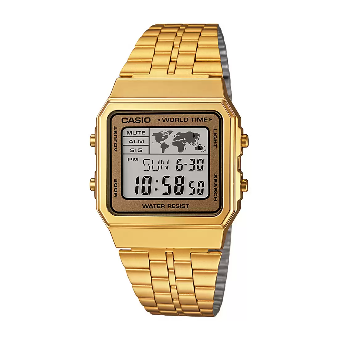Casio Vintage World Time Digital Chain Watch A500WGA-9DF