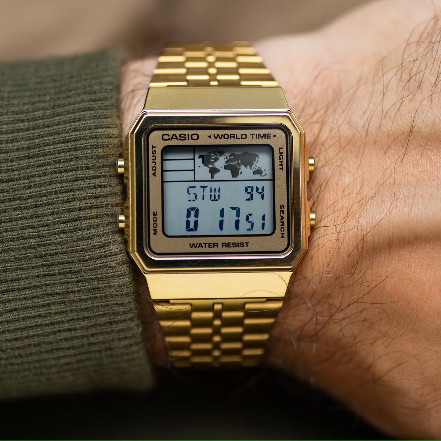 Casio Vintage World Time Digital Chain Watch A500WGA-9DF