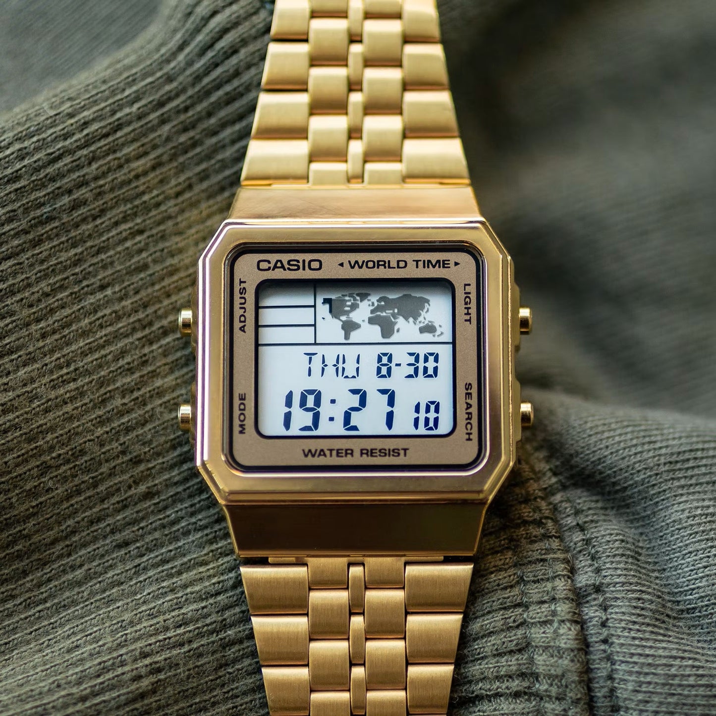 Casio Vintage World Time Digital Chain Watch A500WGA-9DF