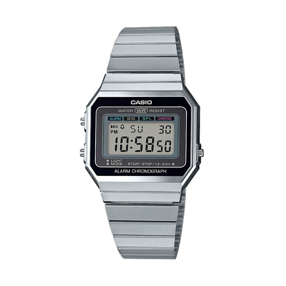 Casio Vintage Super Slim Digital Chain Watch A700W-1ADF