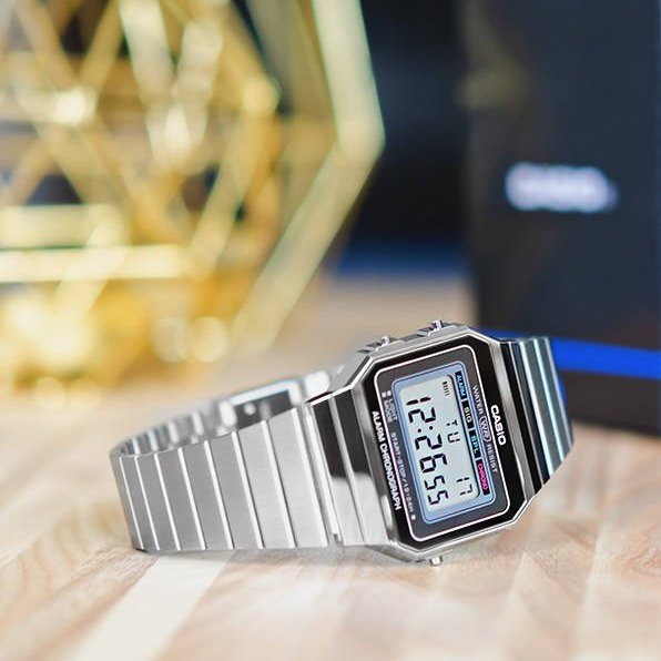 Casio Vintage Super Slim Digital Chain Watch A700W-1ADF