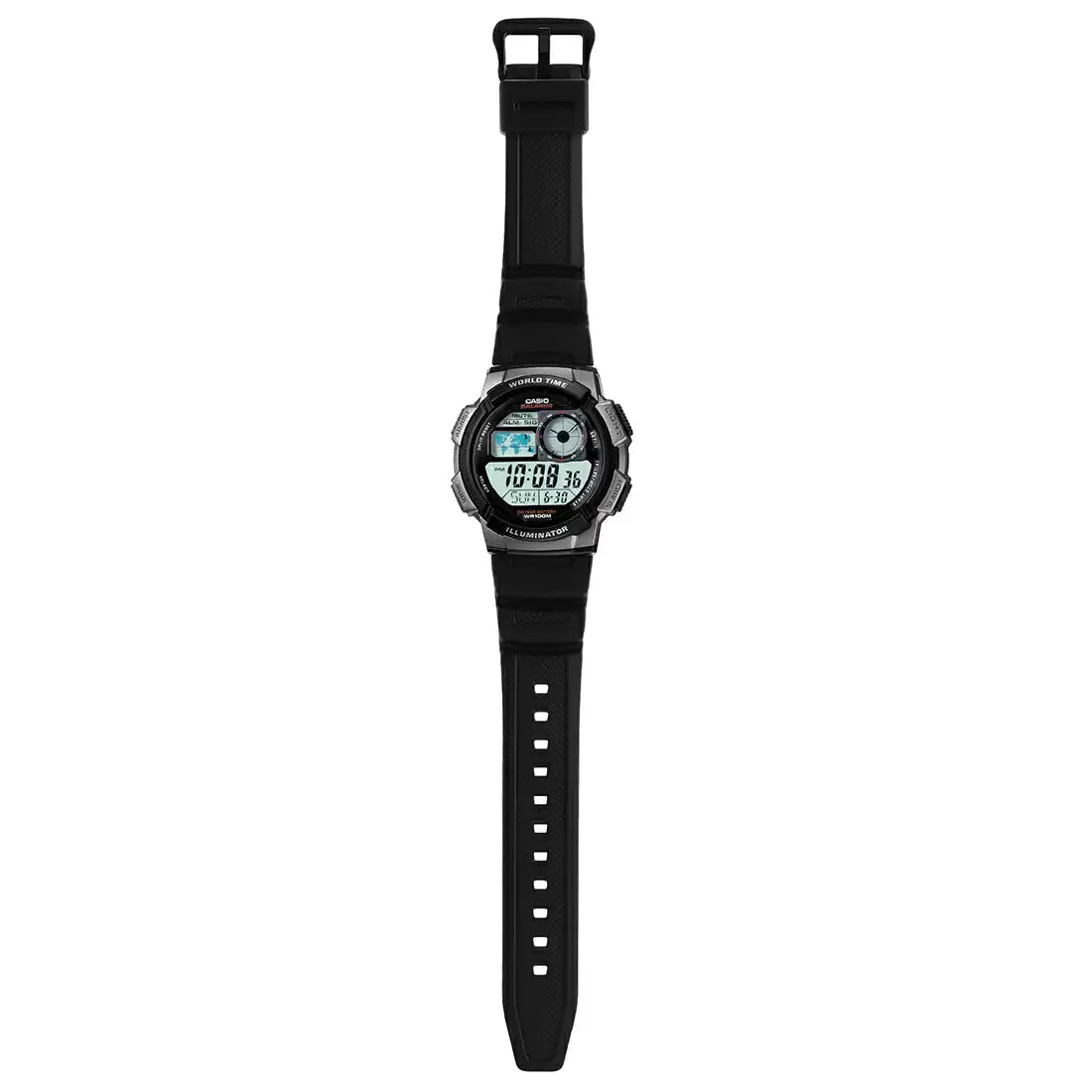 Casio Youth World Time Digital Resin Belt Watch AE-1000W-1BVDF