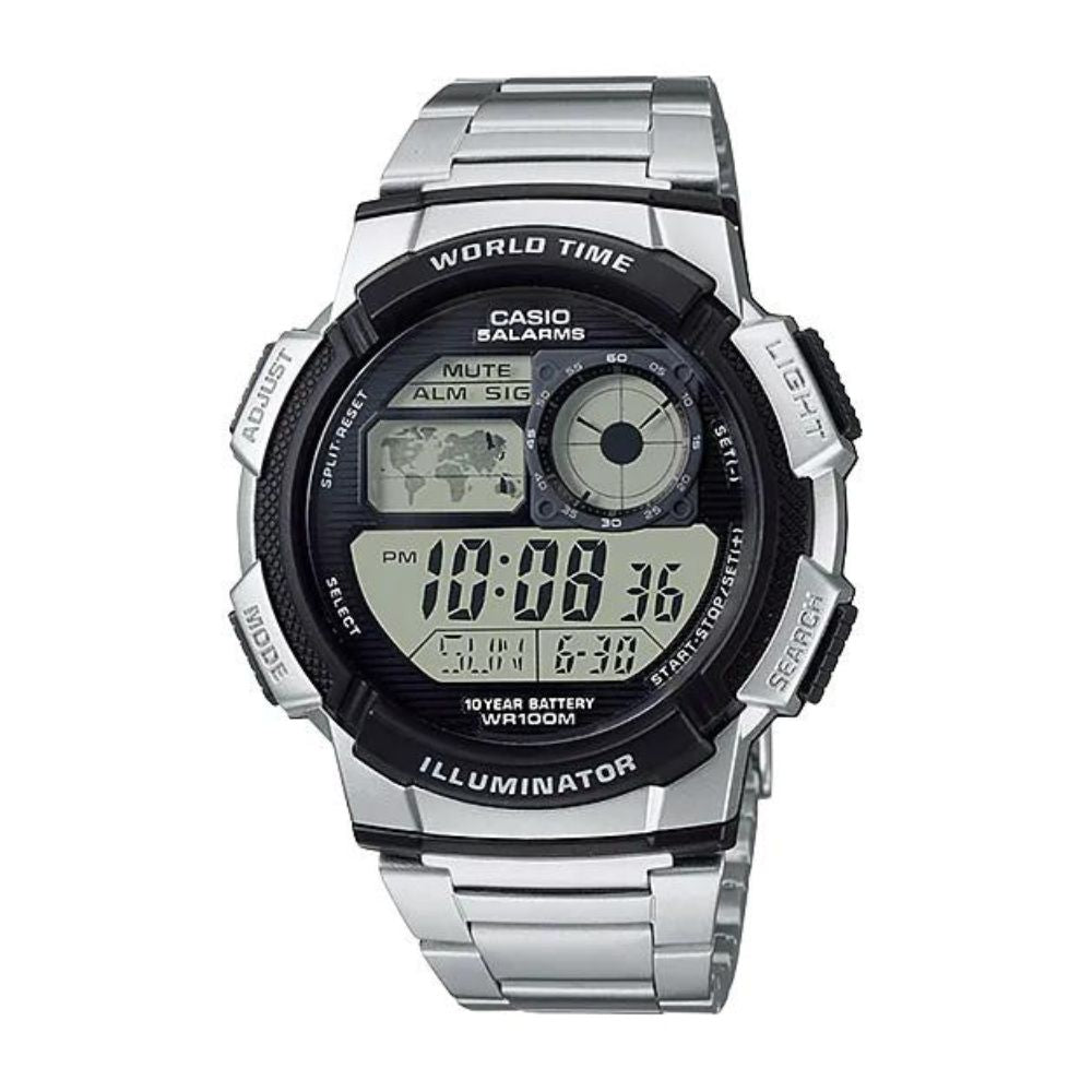 Casio Youth World Time Digital Chain Watch AE-1000WD-1AVDF
