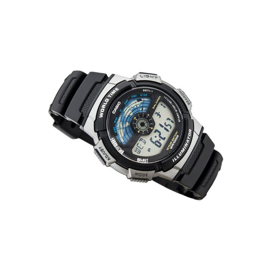 Casio Youth World Time Digital Resin Belt Watch AE-1100W-1AVDF