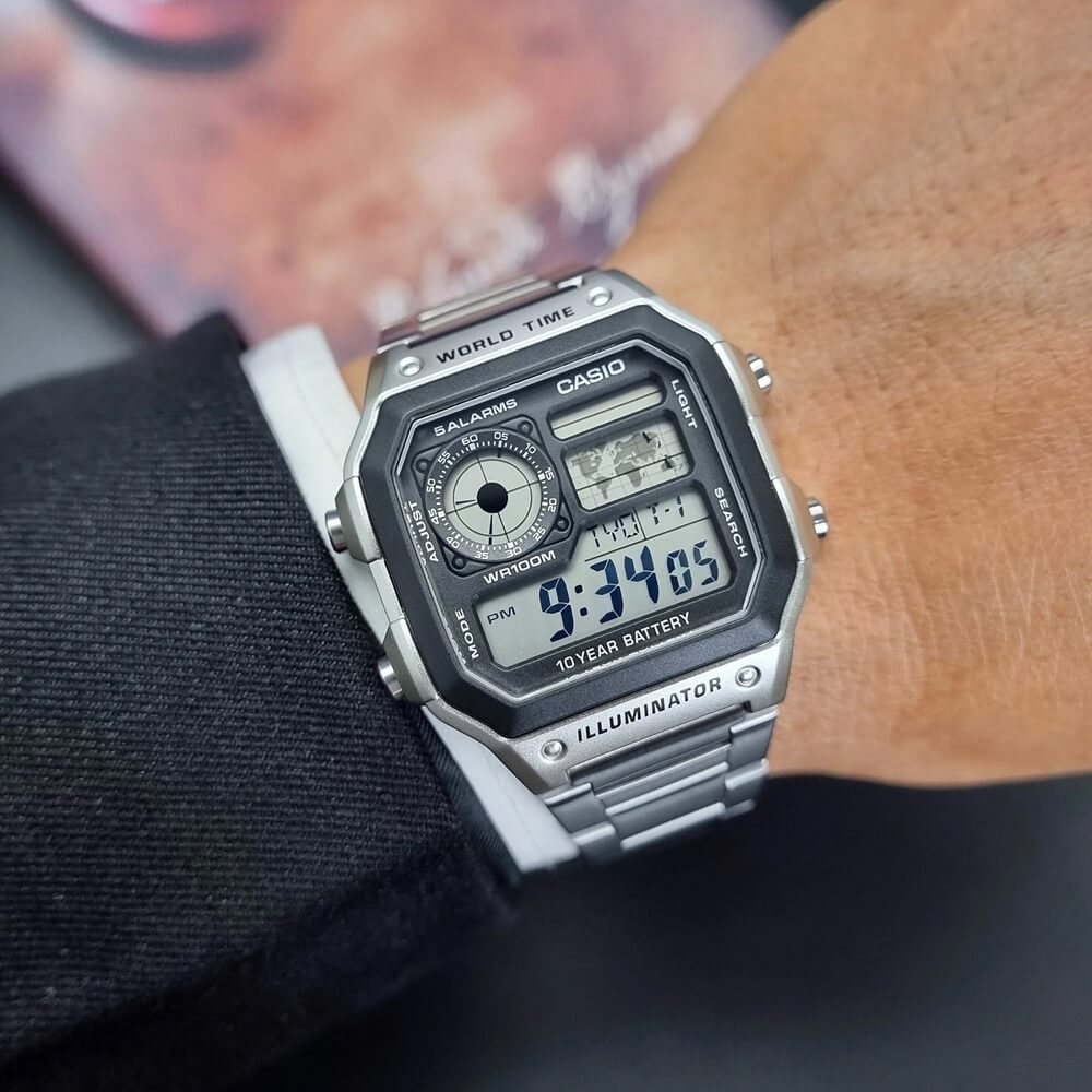 Casio AE-1200WHD-1AVDF Youth World Time Digital Chain Watch