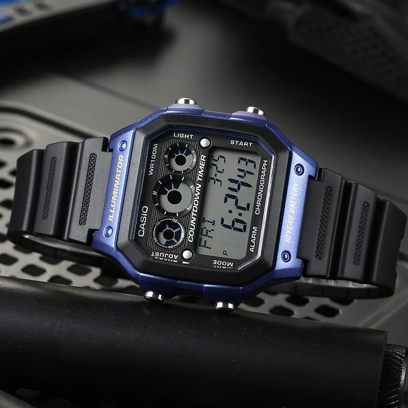 Casio Youth Illuminator World Time Resin Belt Watch AE-1300WH-2AVDF