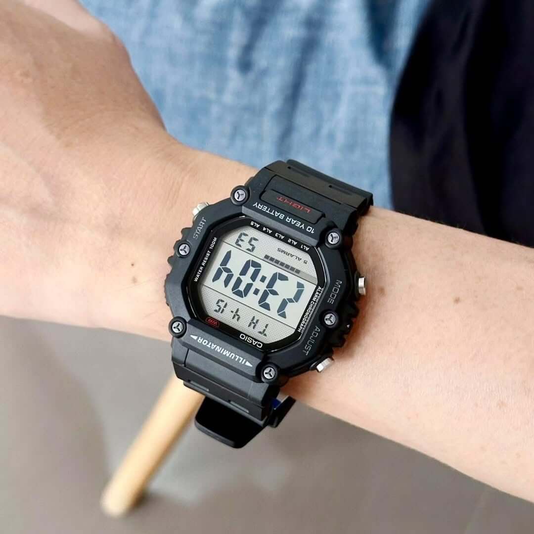 Casio Youth Dual Time Digital Resin Belt Watch AE-1600H-1AVDF