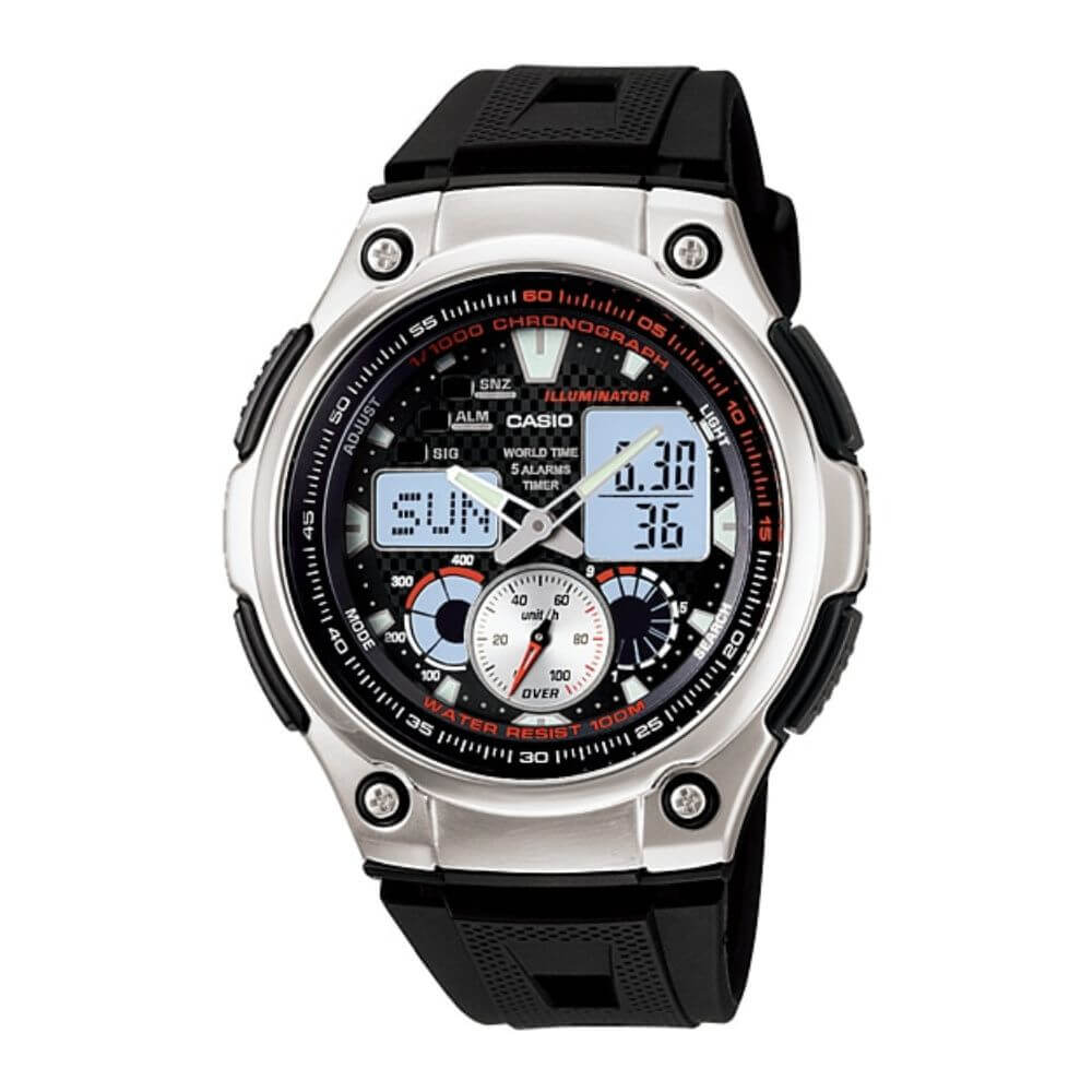 Casio Youth Dual Time Resin Belt Watch AQ-190W-1AVDF