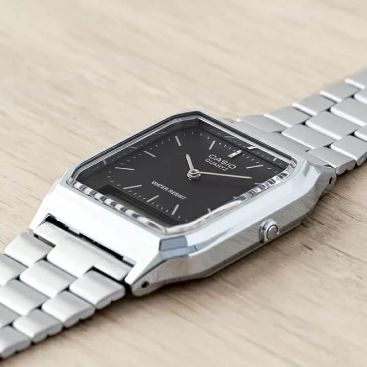 Casio Vintage Dual Time Chain Watch AQ-230A-1DMQ