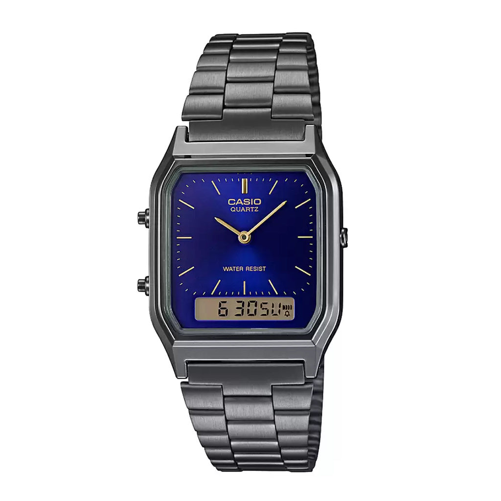 Casio Vintage Dual Time Chain Watch AQ-230GG-2ADF