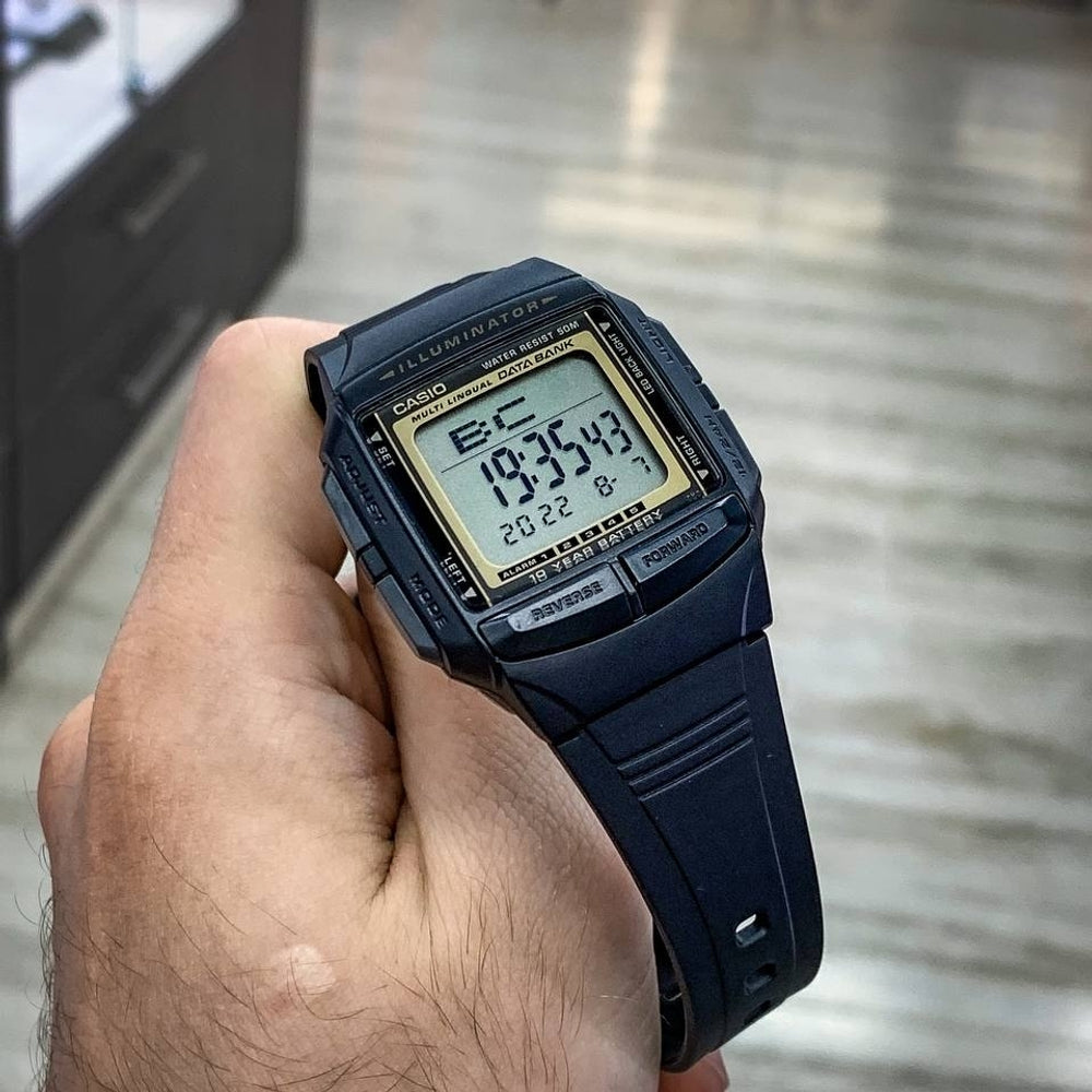 Casio Vintage Illuminator Data Bank Resin Belt Watch DB-36-9AVDF
