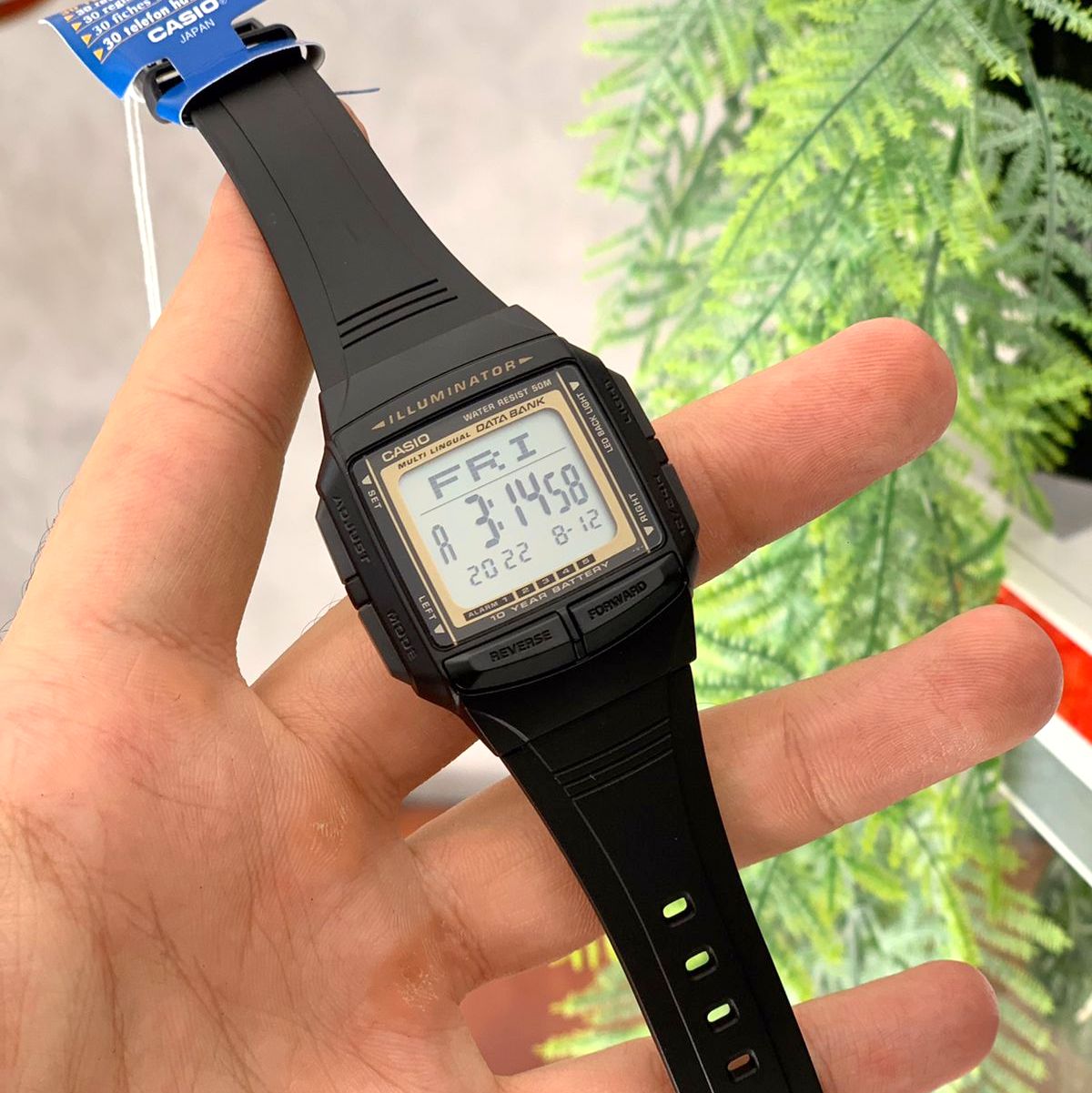 Casio Vintage Illuminator Data Bank Resin Belt Watch DB-36-9AVDF