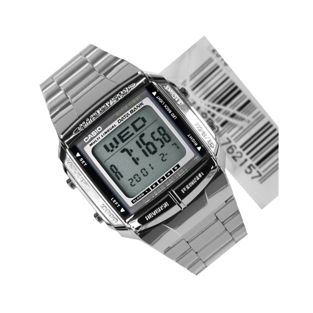 Casio Vintage Illuminator Data Bank Silver Chain Watch DB-360-1ADF