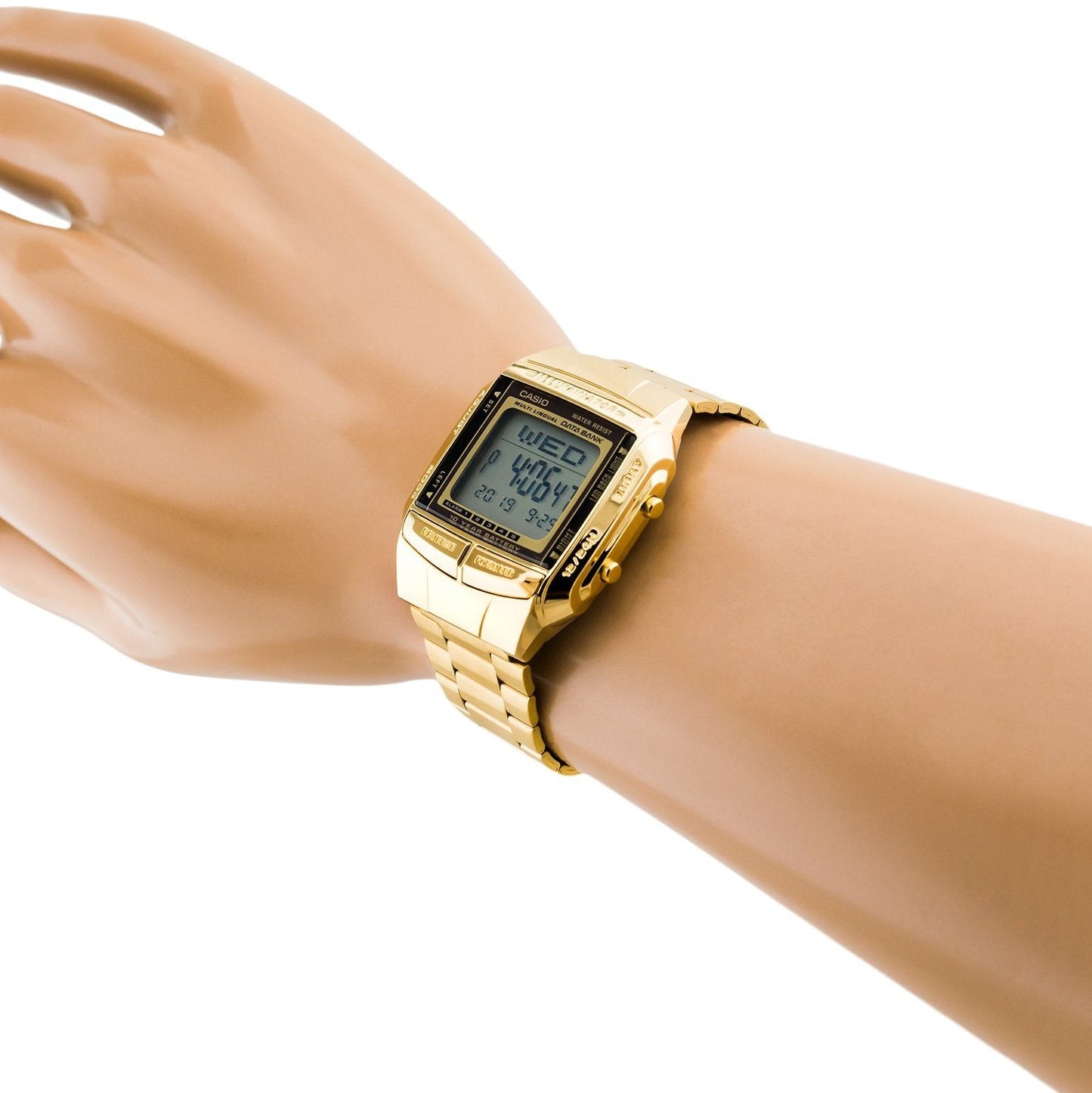 Casio Vintage Illuminator Data Bank Golden Chain Watch DB-360G-9ADF